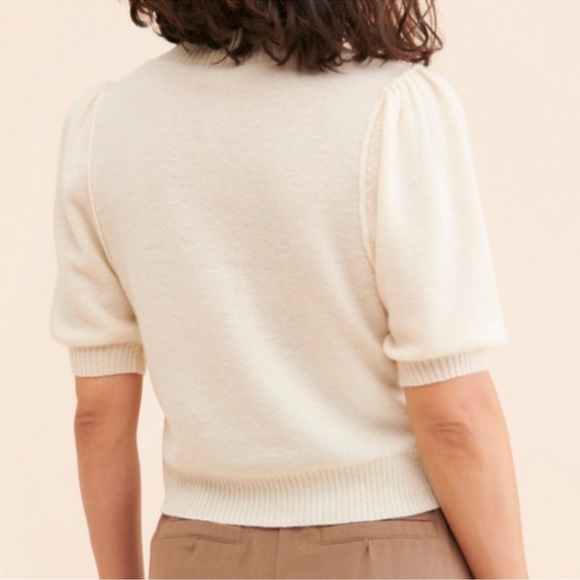 Free People Cashmere Cream Short Sleeve Knit Top - Picture 2 of 5